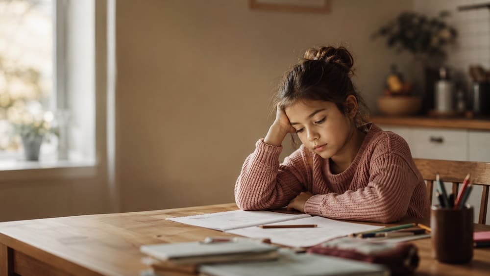 Warum Kinder nicht lernt - Lernblockaden - Kind am Schreibtisch